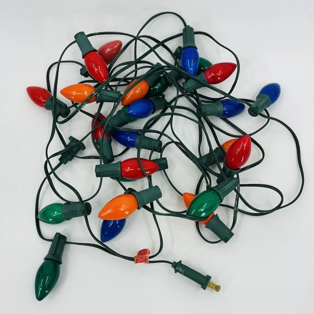 Vintage 25 Count C9 Light Set Christmas Indoor Outdoor 25 Feet
